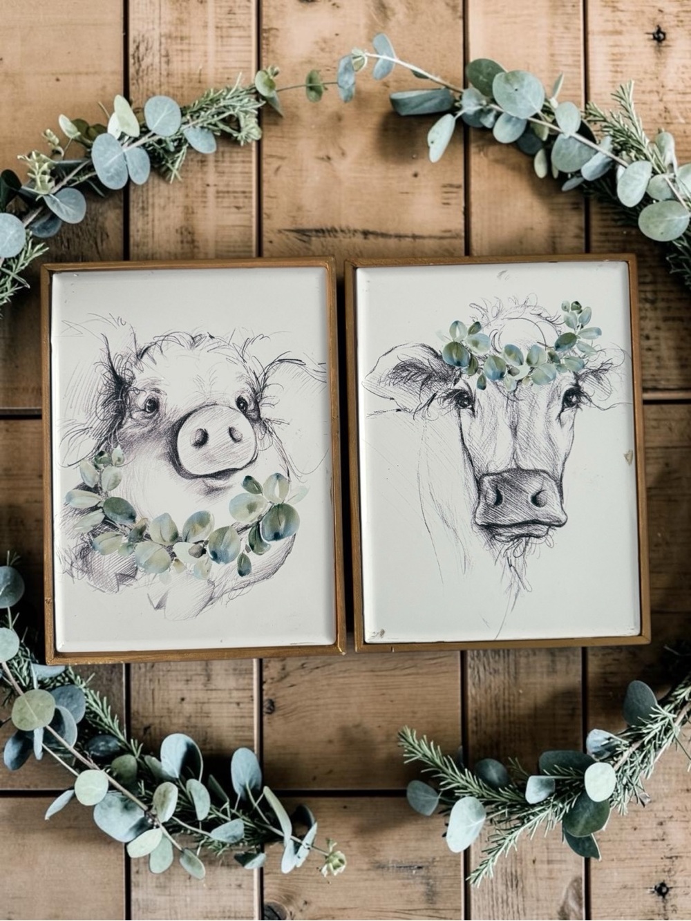 The Spring Shop Farmhouse Metal and Wood Prints NWT